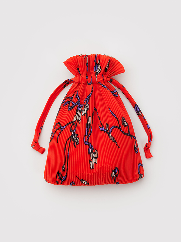 Pleated Baggu: Red Snapdragon