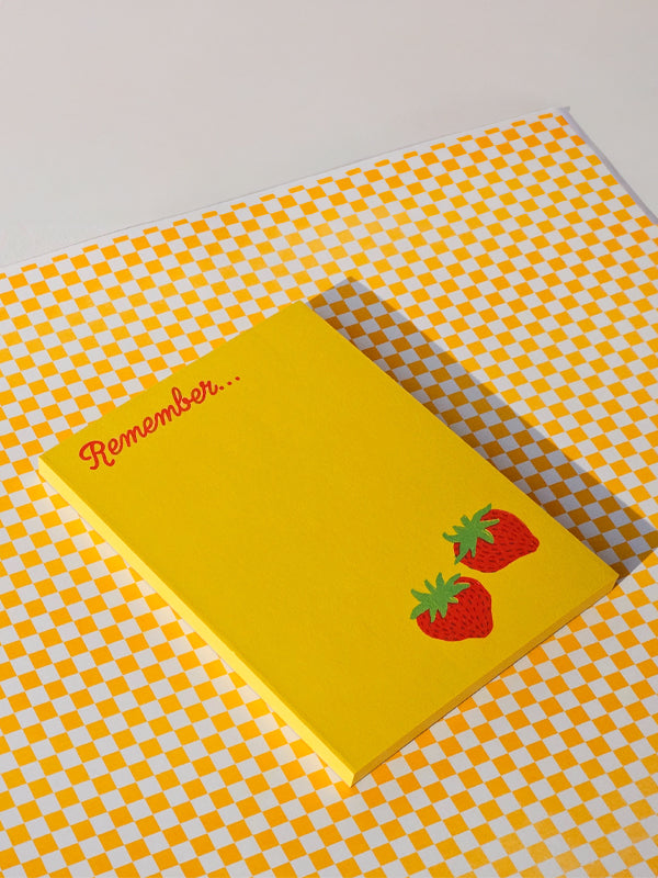 Remember Strawberry Riso Notepad