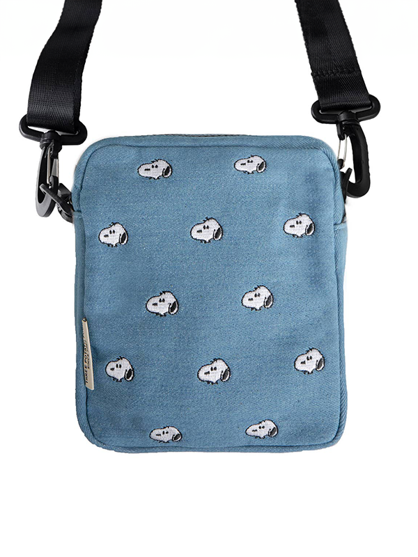 Embroidered Crossbody Bag: Snoopy Denim