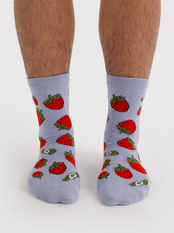 Baggu Crew Sock: Strawberry Blossom