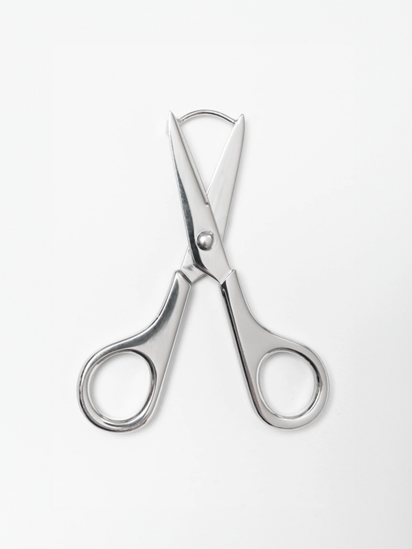 Scissor Hoop Earrings: Silver