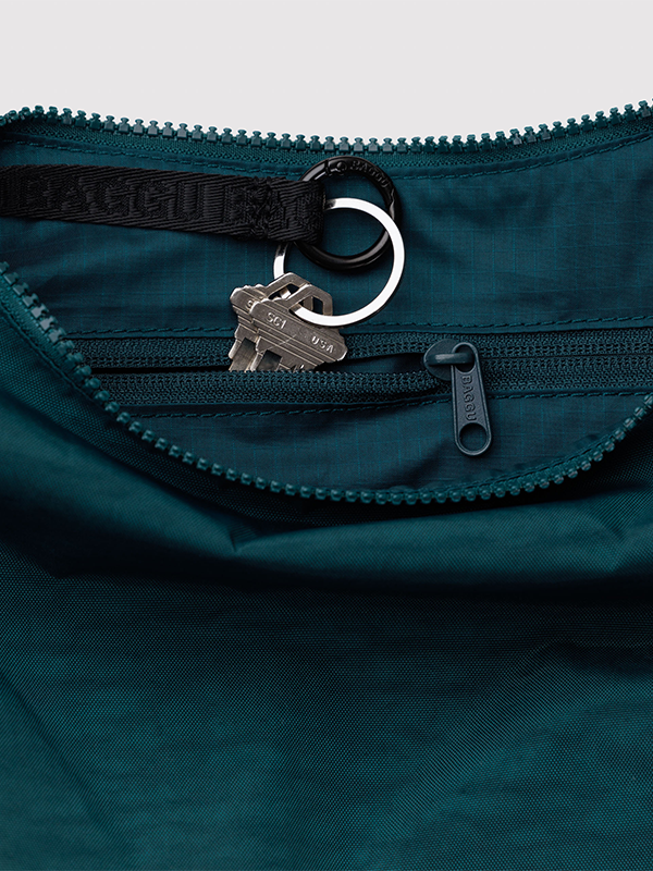 Medium Nylon Crescent Bag: Deep Sea