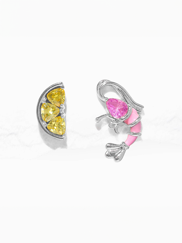 Shrimp Cocktail Studs: Silver