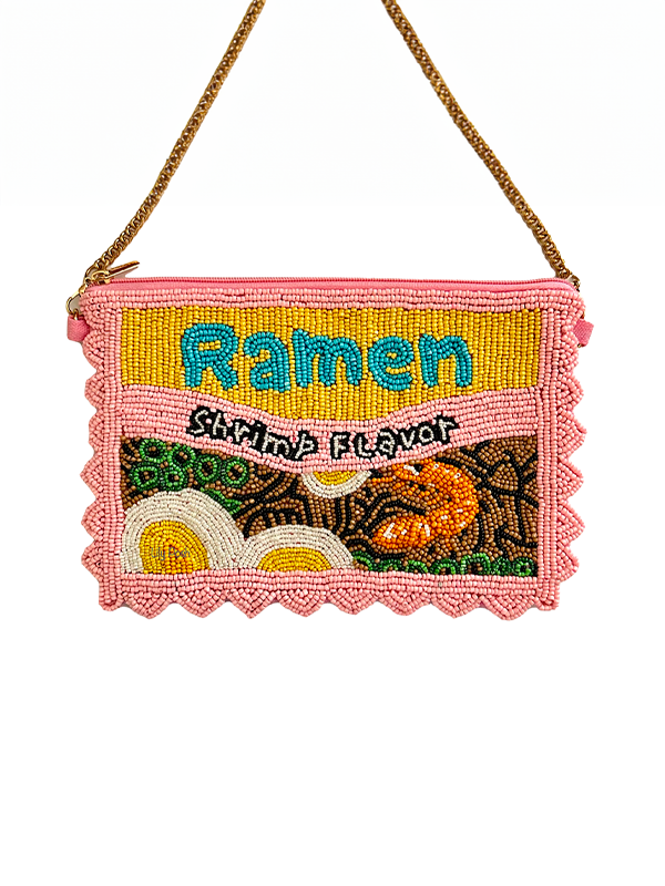 Beaded Crossbody Bag: Shrimp Ramen