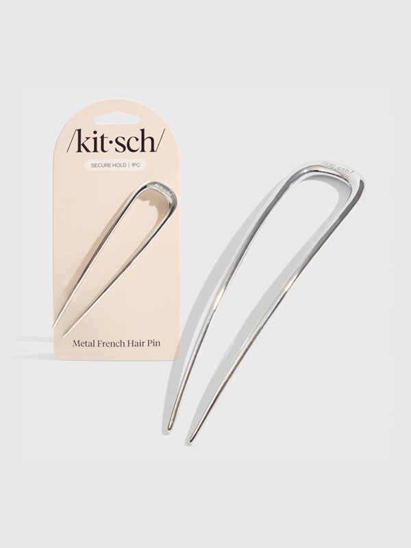 Metal French Hair Pin: Silver