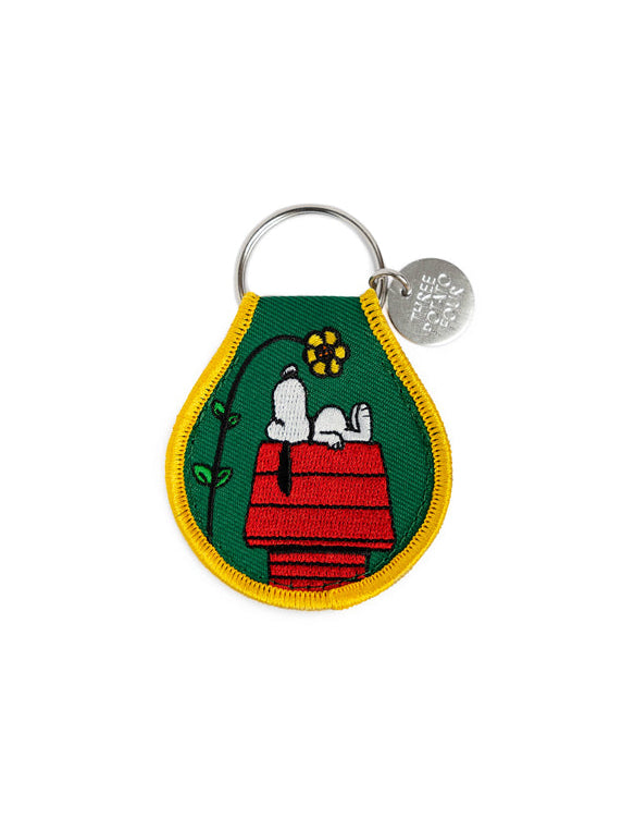 Patch Keychain: Snoopy Doghouse Flower
