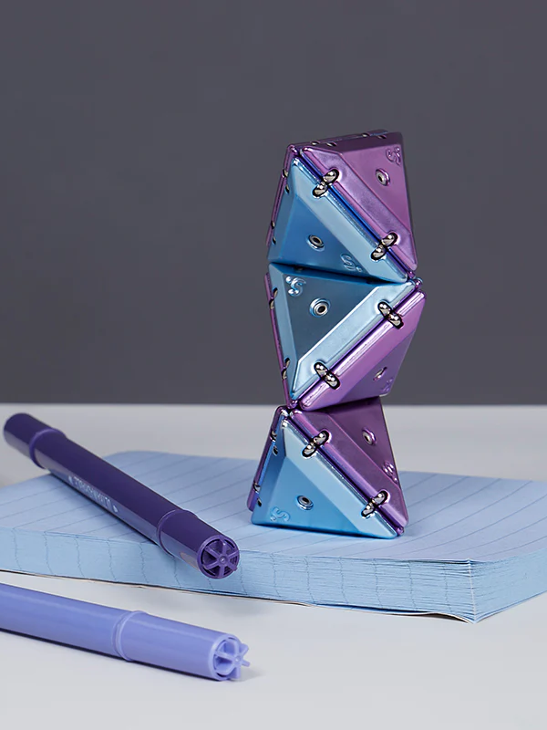 Geode Chrome Magnetic Fidget Pyramid: Assorted