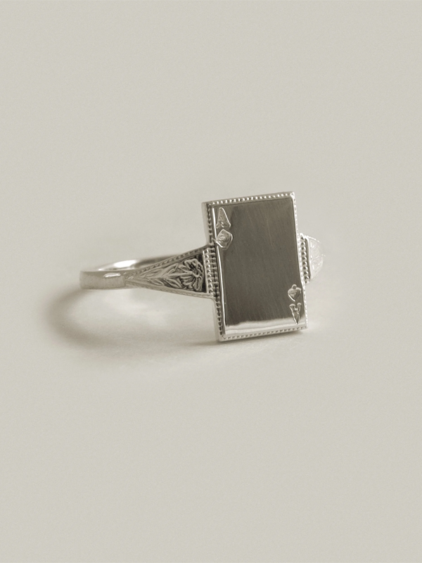 Ace of Spades Ring: Sterling Silver