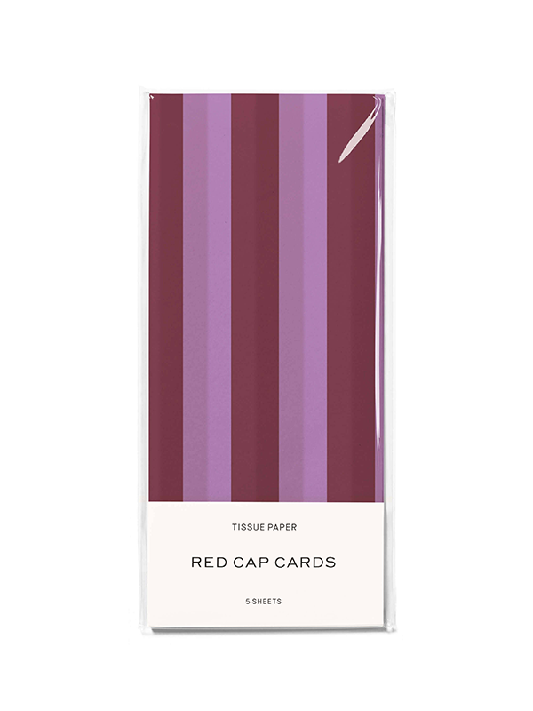 Tissue Paper: Eggplant and Lilac Stripes (5 Sheets)