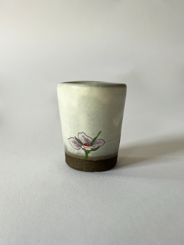 Single Shot Glass: Strawberries (White)