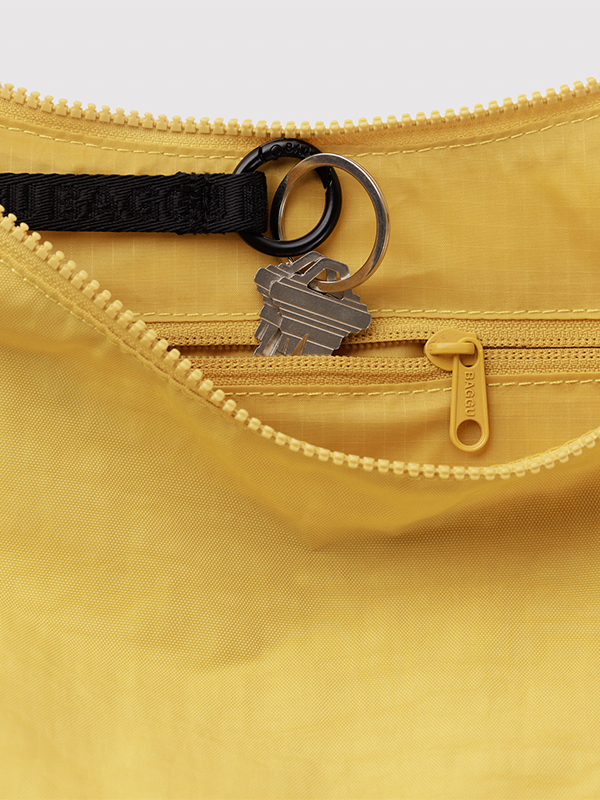 Medium Nylon Crescent Bag: Sunflower