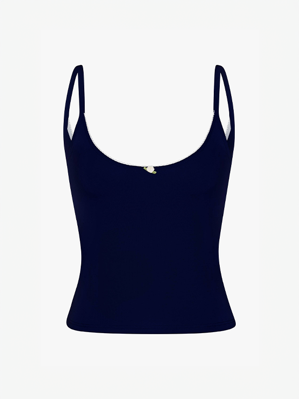Scoop Back Cami: Navy