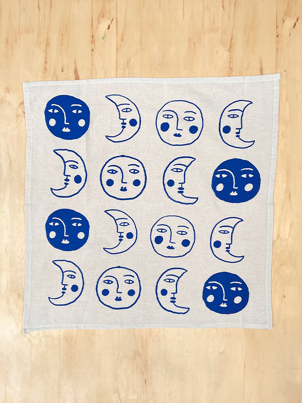 Moon Tea Towel: Blue