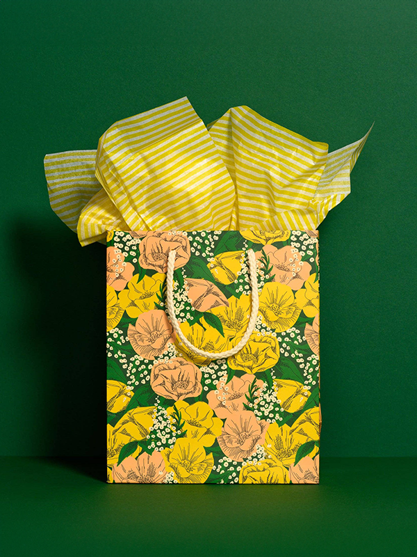 Tissue Paper: Yellow Stripe (5 Sheets)