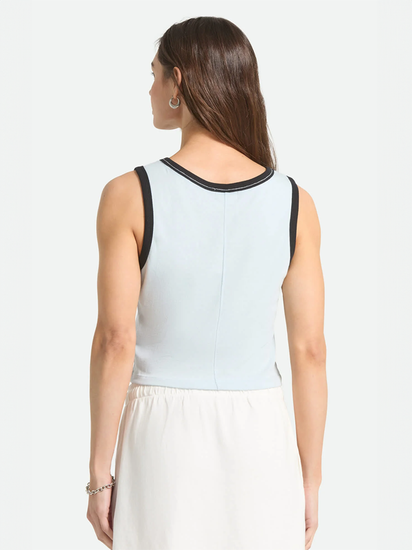 Carefree Organic Garment Dyed Cropped Tank: Blue Aura