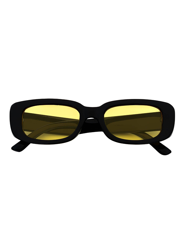 Slim Sunglasses: Black with Yellow Tint