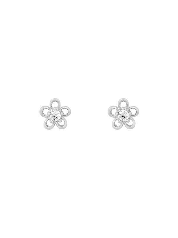 Teeny Tiny Flower Studs: Silver