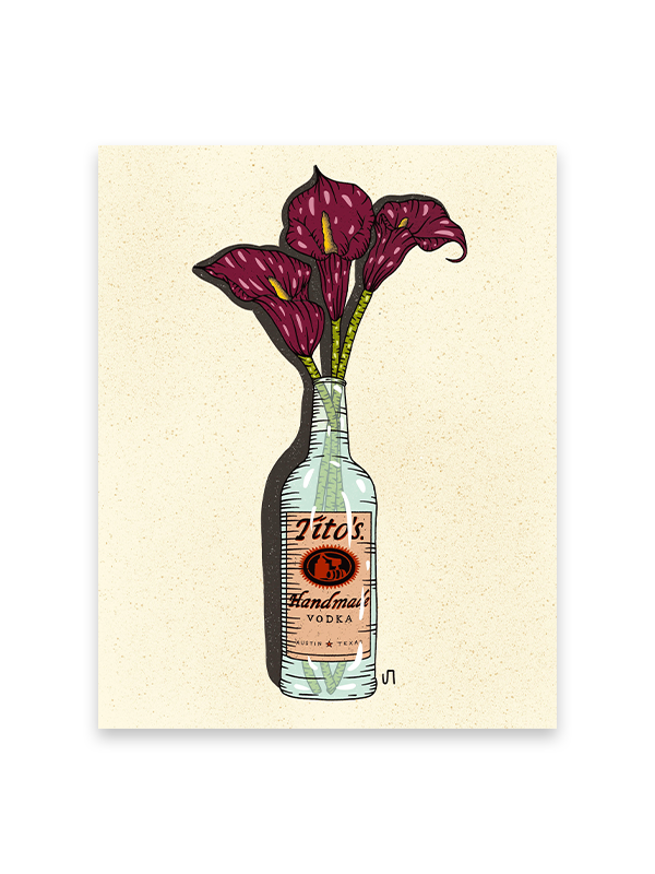 Titos Vodka Bottle Print: 11 x 14