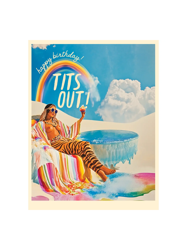 Tiger Rainbow Birthday Card