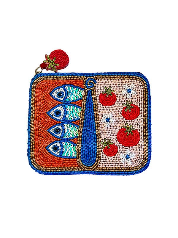 Beaded Coin Purse: Sardines in Tomato Tin Can