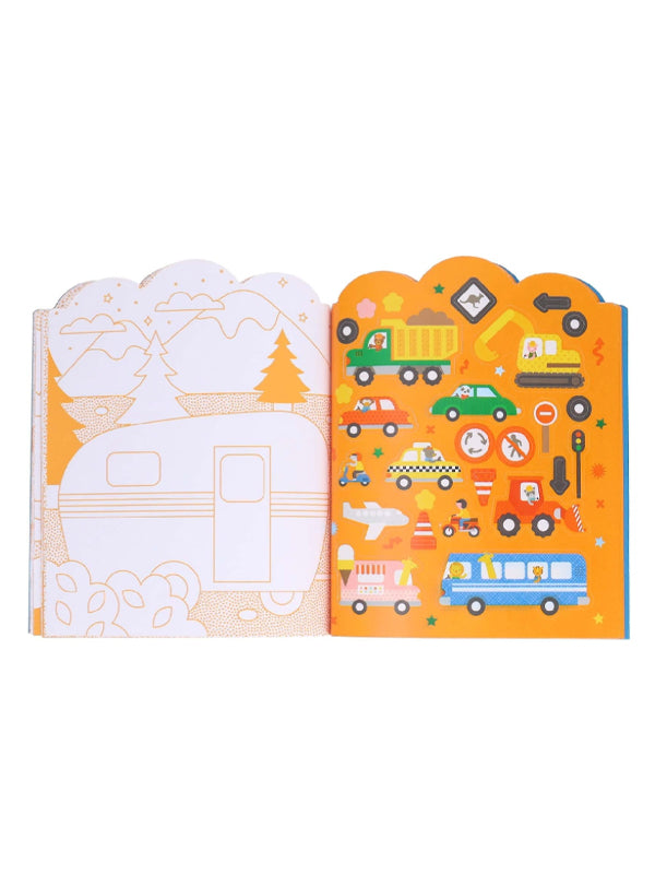 A fun and engaging Vehicles Coloring Book filled with illustrations of various vehicles, including cars, trucks, airplanes, and boats. The book offers intricate designs and outlines for coloring, making it perfect for kids or anyone who enjoys vehicle-themed art projects.