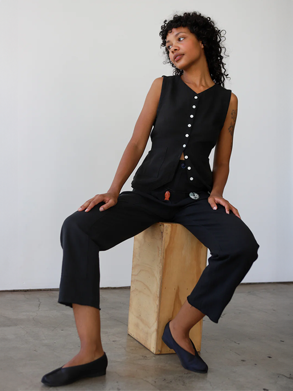 Noble Flared Vest: Ash