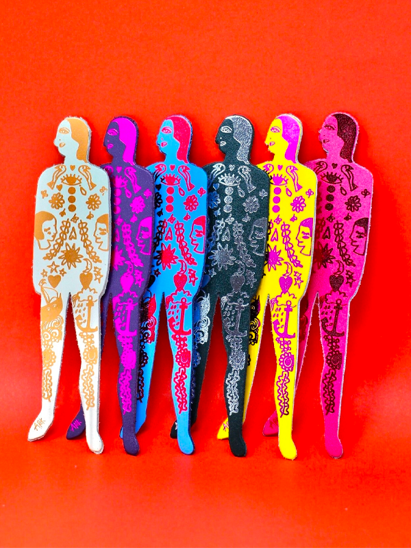 Tattoo Nudist Leather Bookmark: Assorted Women