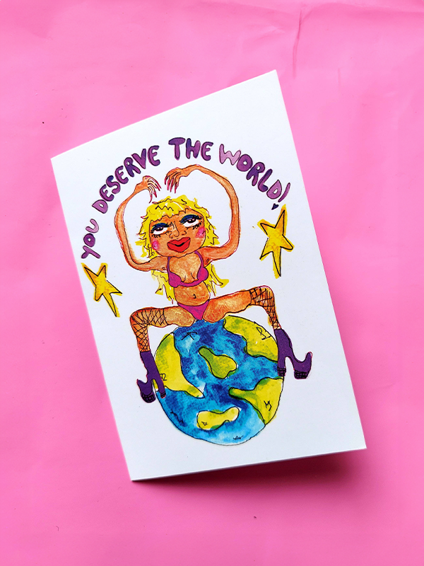 You Deserve the World Tiny Card