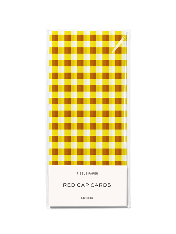 Tissue Paper: Gold and Yellow Gingham (5 Sheets)