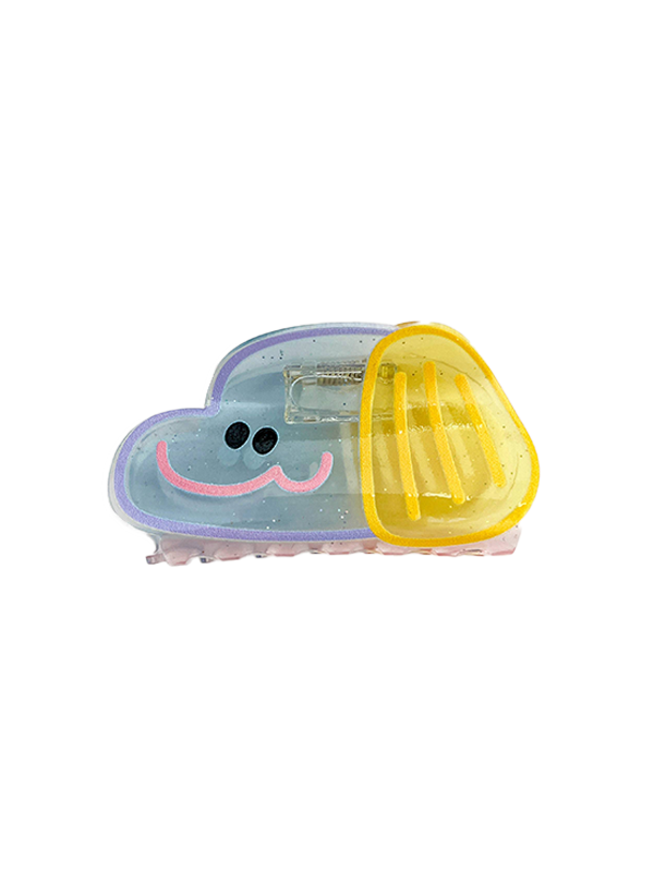 Translucent Glitter Dog Hair Claw: Yellow