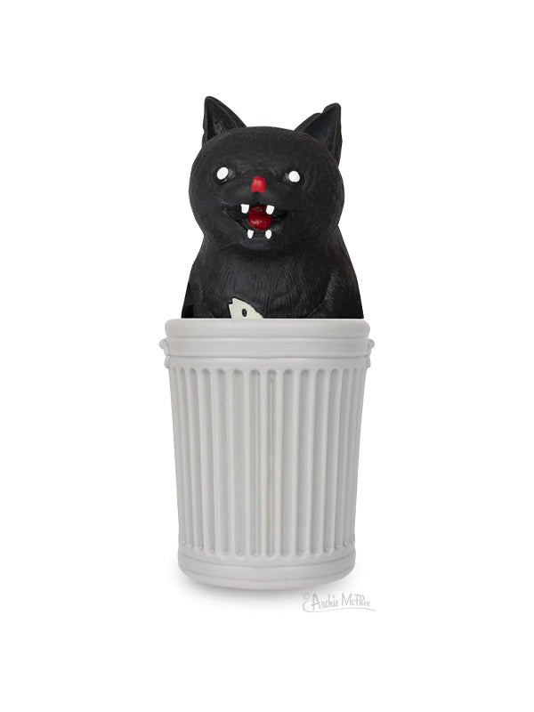 An assortment of surprise popping alley cat toys, each featuring a playful, quirky cat design that pops open to reveal a fun surprise inside.