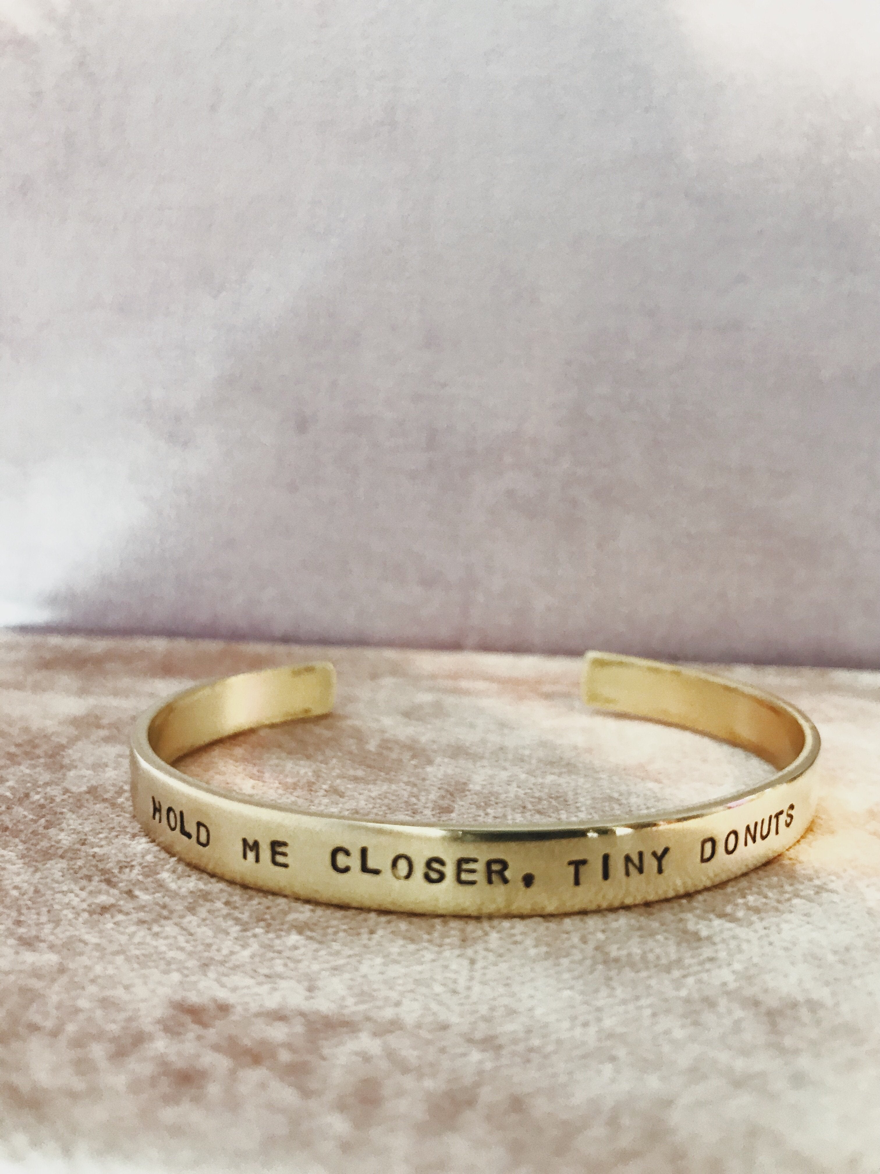 Hand Stamped Skinny Brass Cuff