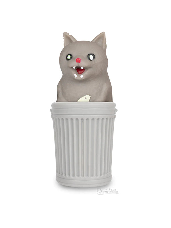 An assortment of surprise popping alley cat toys, each featuring a playful, quirky cat design that pops open to reveal a fun surprise inside.
