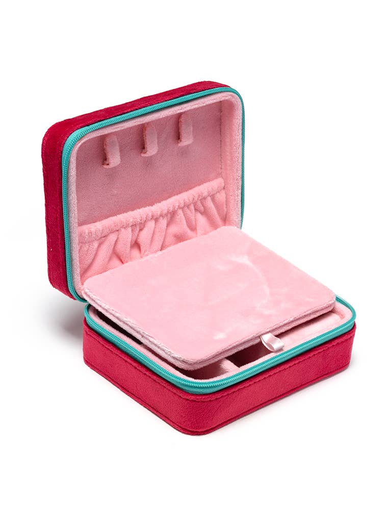 Velvet Jewelry Zip Case: Strawberry Season
