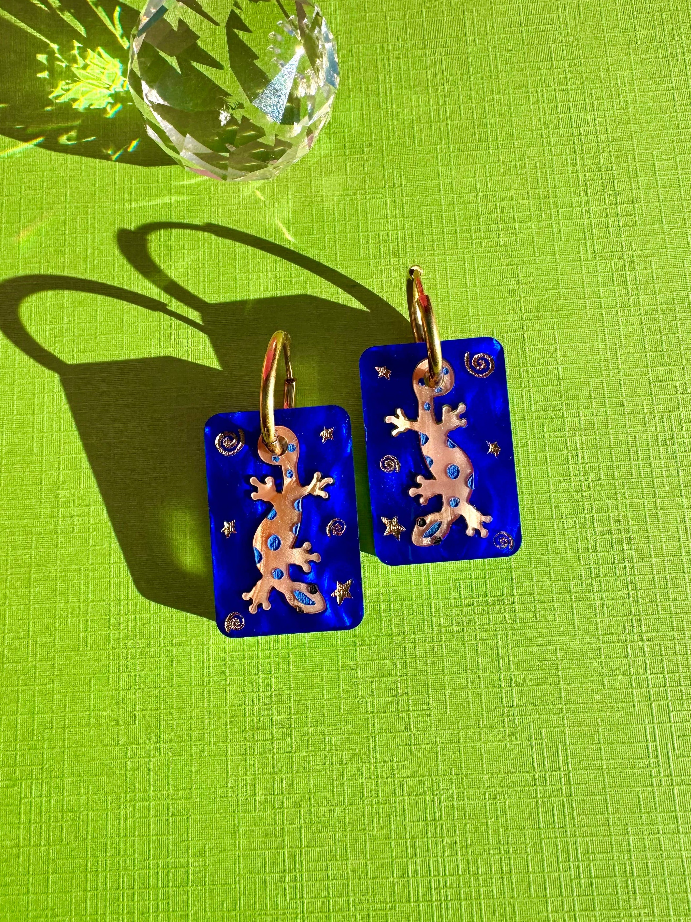 Lizard Tile Earrings