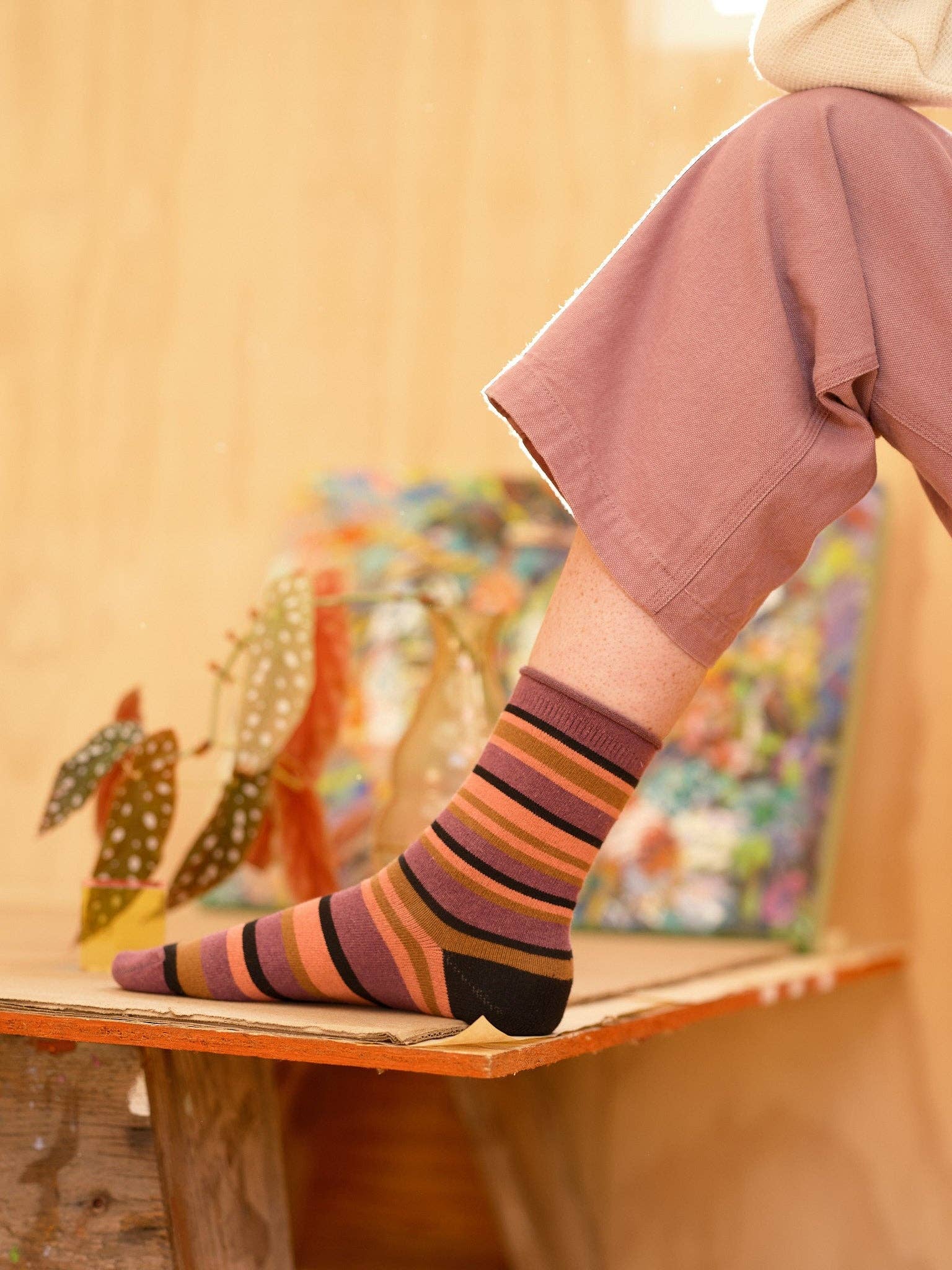 Roll-Top Ankle Sock: Tequila Sunset