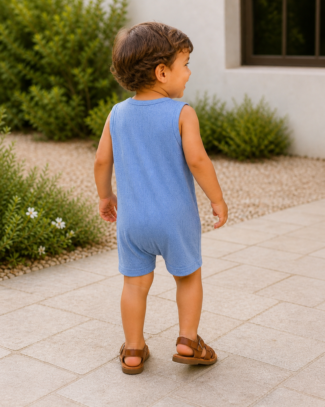 Ribbed Shortie: Blue Speckle