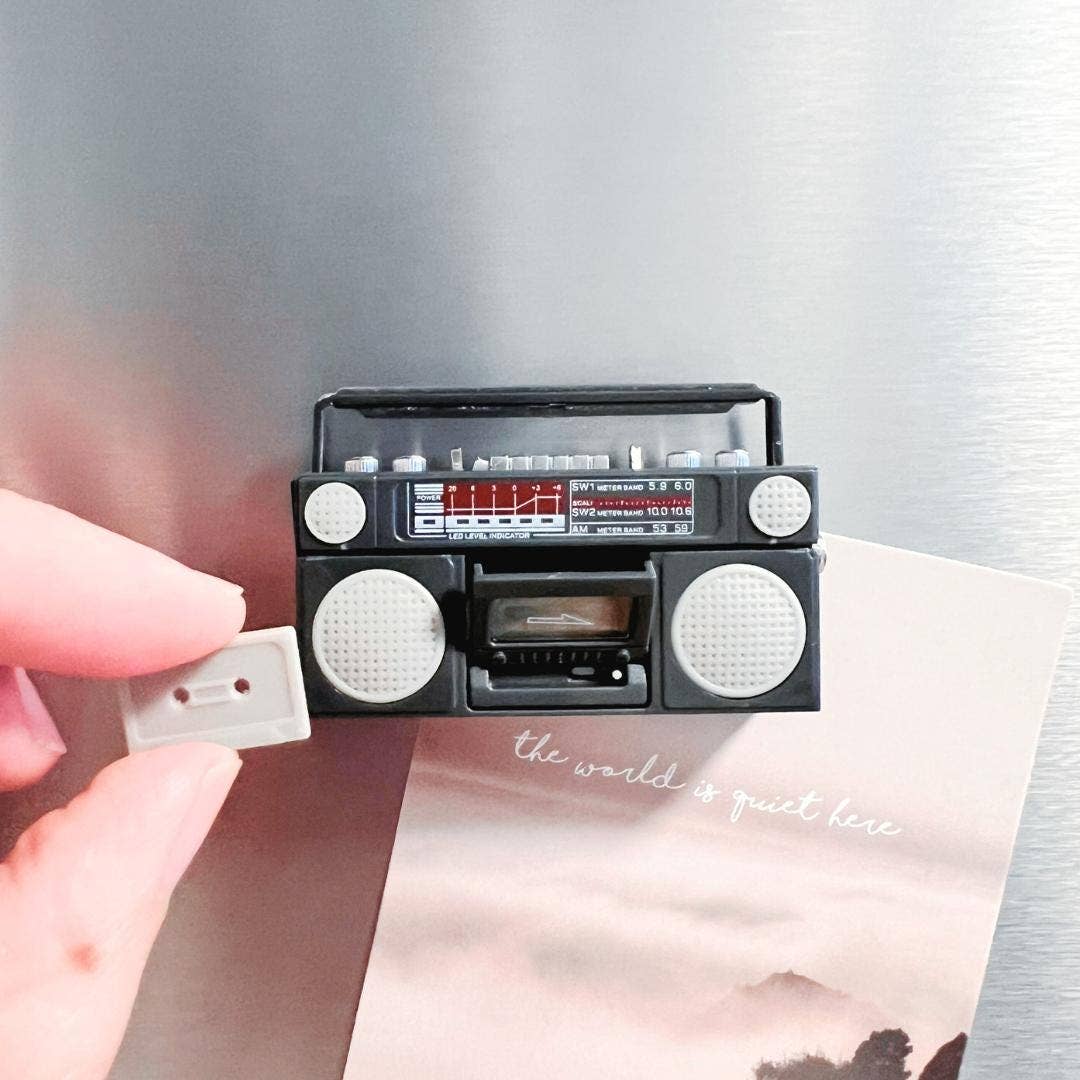 Mini Cassette Tape Player Magnet: Black