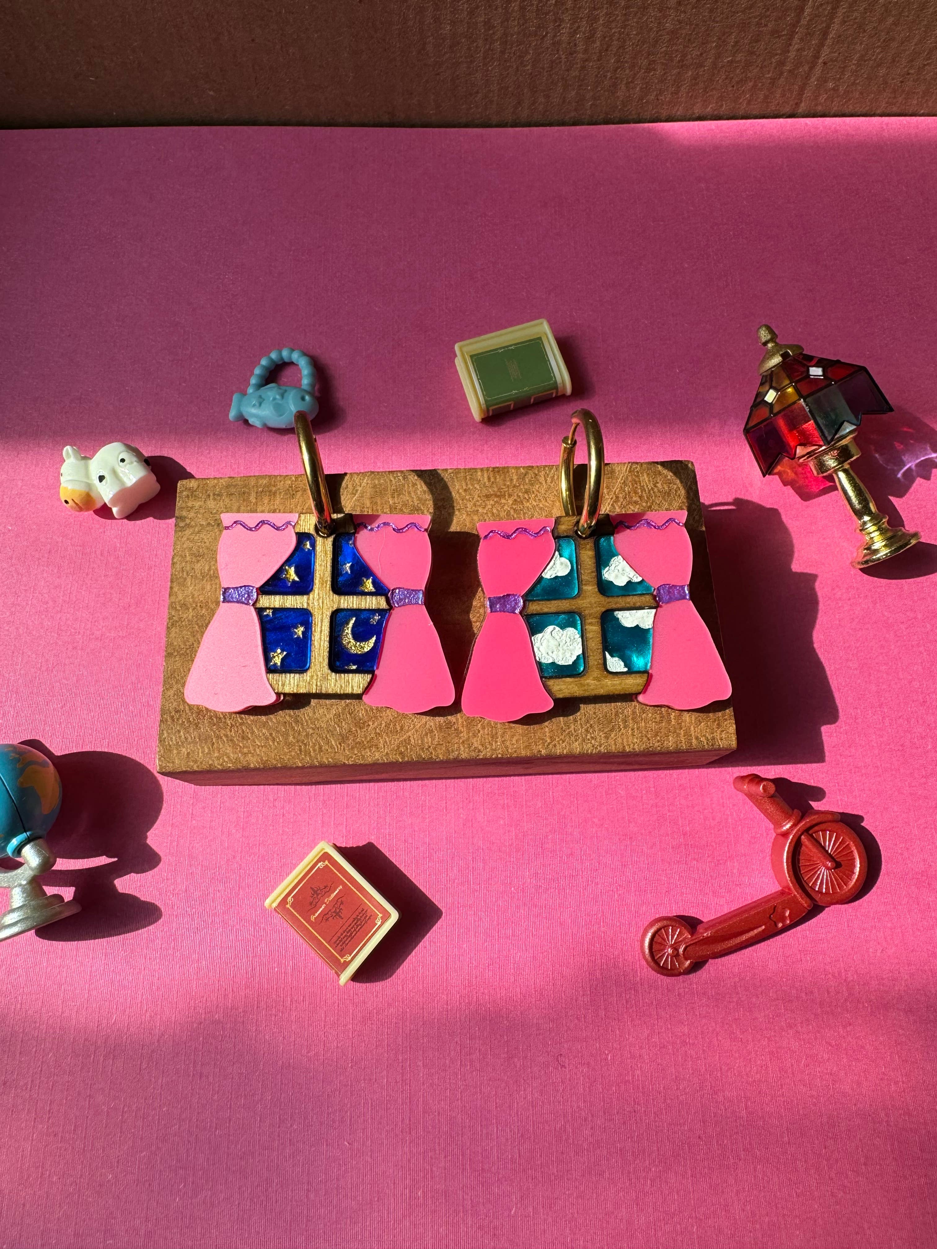 Day and Night Window Earrings