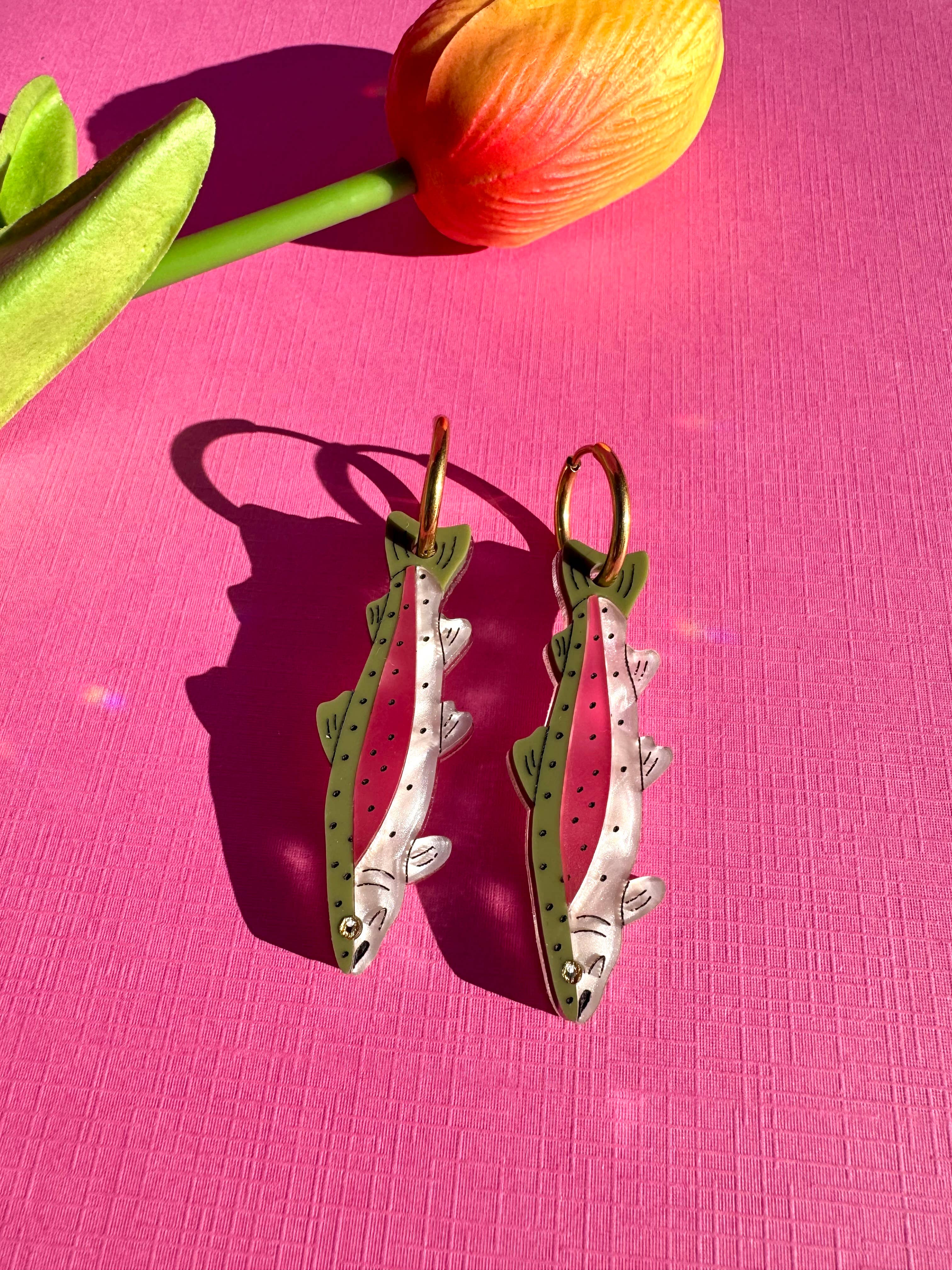 Rainbow Trout Earrings