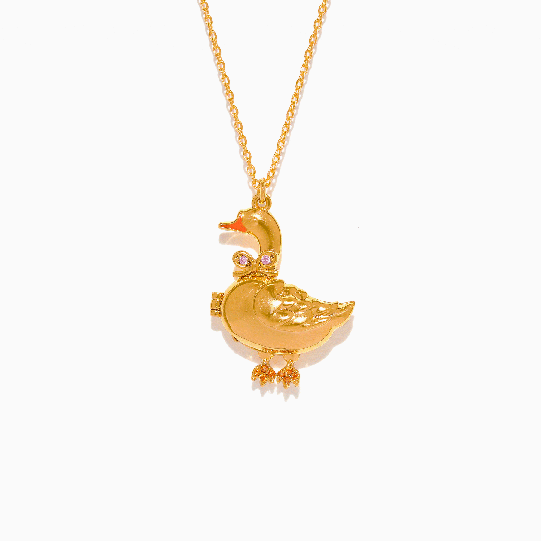 Mother Goose Locket Necklace: Gold