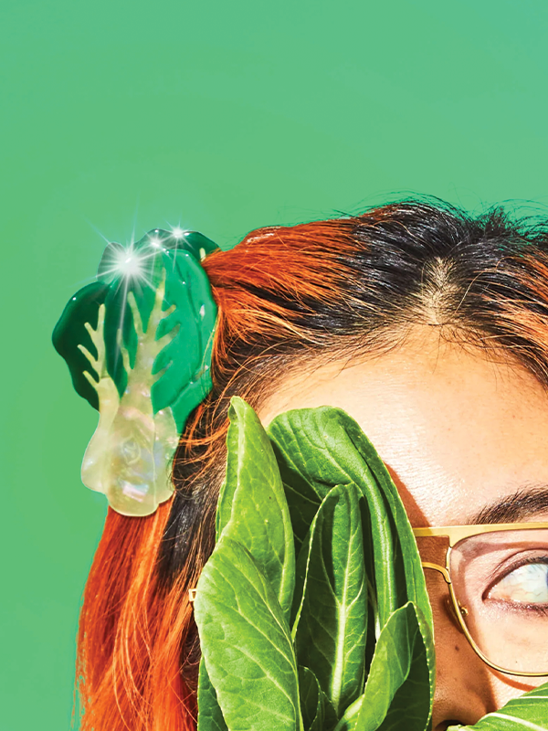 Large Bok Choy Hair Claw Clip