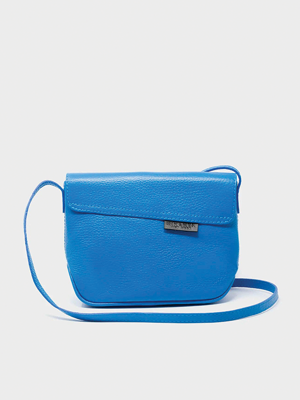Bruno Mini Crossbody Leather Bag: All Over Eyes (Ibiza Blue)