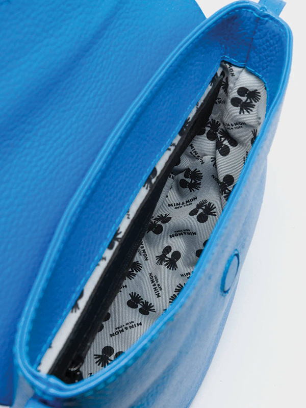 Bruno Mini Crossbody Leather Bag: All Over Eyes (Ibiza Blue)