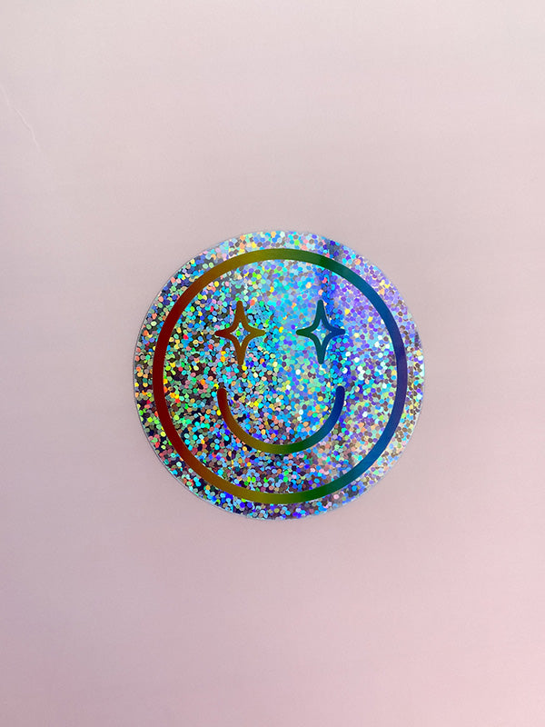 EOU Pride Smiley Sticker (Glitter)