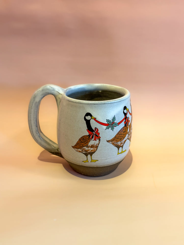 Mug: Christmas Geese (White)