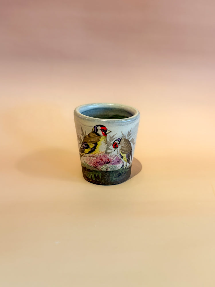 Shot Glass: Goldfinch (White)