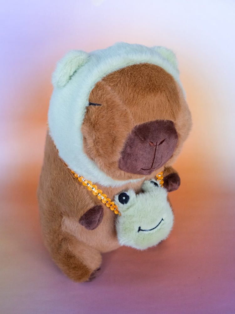 Capybara Plush: Frog Outfit