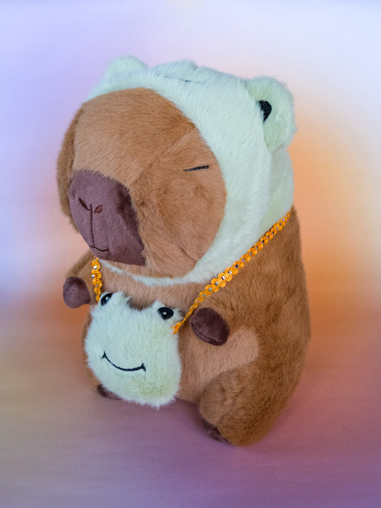 Capybara Plush: Frog Outfit