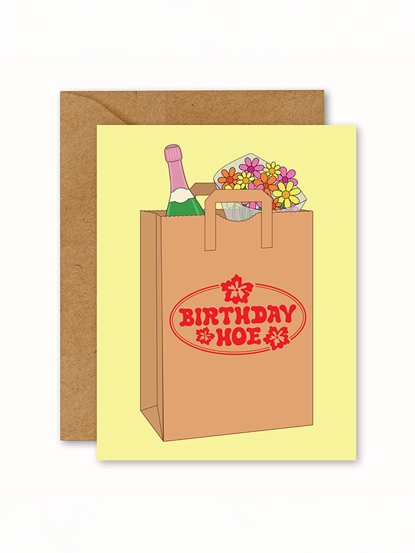 Birthday Hoe Champagne & Flowers Card